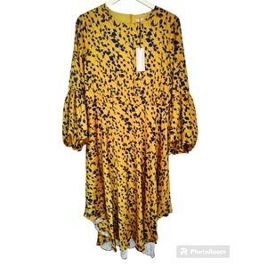 Yellow and Black High Low Dress